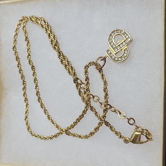 Dior CD Rhinestone Pendant Necklace - Picture 2 of 3